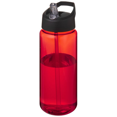 Bouteille de sport à personnaliser de 600 ml H2O Active® Octave Tritan™ Rouge / Noir